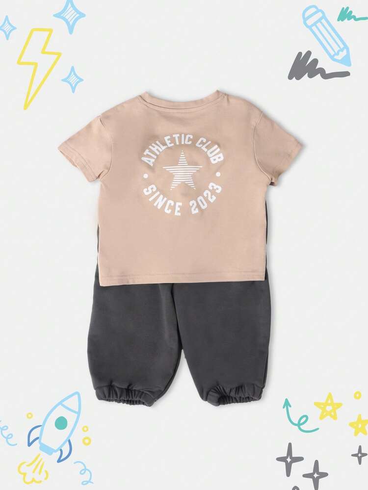 T-Shirt And Jogger Set With Star Logo