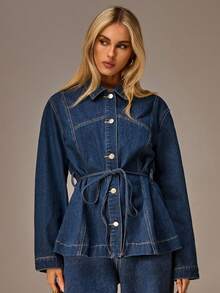 Avantive 秋冬 万圣节 圣诞节 新年 外出 毕业舞会 优雅 正式 奢华 时尚 商务休闲 生日/办公室服装/乡村 音乐会/俱乐部服装 性感/西部/工作服/街头服饰/复古/节日/鸡尾酒会/狂欢/舞会/夏威夷/机场/搞笑/基本款/早午餐服装/2000 年代风格/紧身/老钱风格/教堂/返校节/优雅/派对/端庄/约会之夜/秋冬/蓝色水洗牛仔女装 - 藍色 - 查看 4