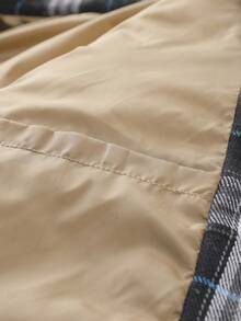 PAVTROS 男士秋冬时尚格子二合一羽绒服 浅棕色绗缝夹克 男士绗缝夹克 男士轻薄夹克 绗缝夹克 男士外套 男士浅棕色夹克 男士休闲夹克 - 咖啡棕 - 查看 6