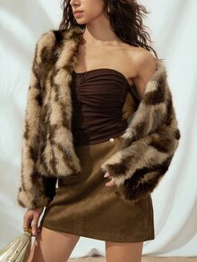 Almamuse 加厚仿皮草大衣，经典时尚，高品质 - 彩色 - 查看 1