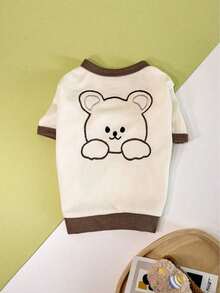 1/2pcs/Set Beige Bear Animal Pattern Printed Pet Couple Cat And Dog Skirt, Small Cat And Dog T-Shirt, Skirt, T-Shirt+Skirt Combination Set, Spring And Summer Outdoor Styling, Event Party Pet Clothing - Multicolor - View 19