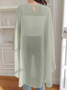 DAZY 女士雪纺不对称套头衫，纯色薄款上衣，适合春夏季