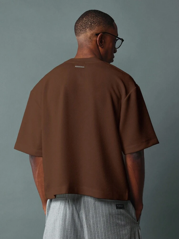 Boxy Cut Drop Shoulder Crewneck Tee