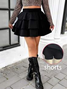 Emery Rose Kids Emery Rose Kids Váy xòe màu trơn phong cách Halloween thường ngày cho bé gái, phối đồ dạo phố, tối giản, thể thao, học viện, phù hợp với mọi mùa (xuân, hạ, thu, đông), mặc ở nhà, tập thể dục ngoài trời, đi học, giải trí hàng ngày. Cùng phong cách với mẹ tôi, cùng phong cách với chị gái và em trai tôi. Váy đen cho bé gái, váy đen xếp nếp nhiều tầng màu đen, váy xòe đen cho bé gái, váy đen trẻ em, váy ngắn màu đen kèm quần short, dài đến đầu gối, váy đen thu đông - màu đen - Xem 8