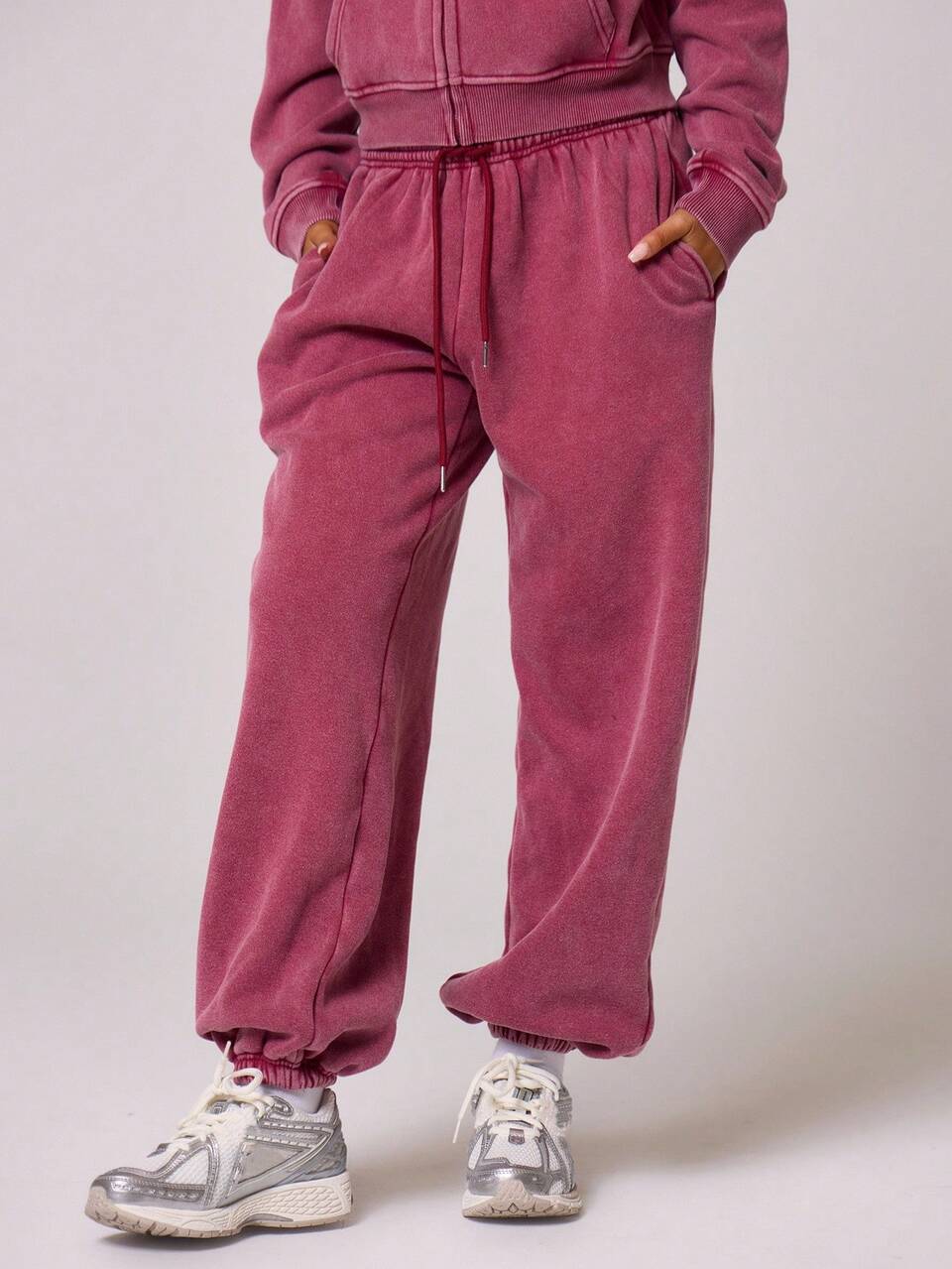 Joggers Rosa Lavato con Coulisse in Vita
