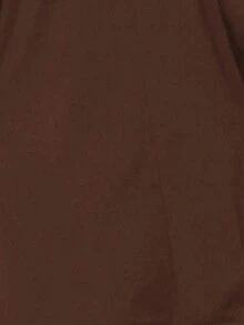 EMERY ROSE 女式纯色长袖单排扣休闲连帽长款夹克，带侧袋，秋季 - 咖啡棕 - 查看 7