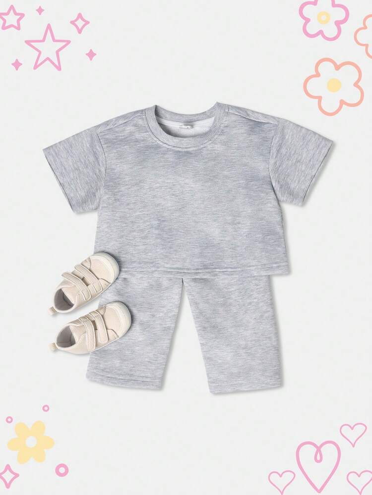 Crew Neck T-Shirt And Shorts Co-Ord Set