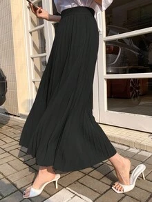 DAZY Jupe plissée élégante style A-line pour femmes, jupes pour femmes automne-hiver - Noir - Voir 4