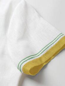 Manfinity Chillmode 2025 Men's Spring/Summer Map Print Pattern Fashion Short Sleeve Shirt Set - Yellow - View 7