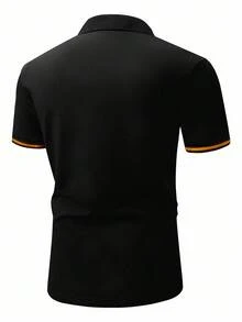 Manfinity Mode 大码男式拼色夏季短袖 Polo 衫 - 彩色 - 查看 2