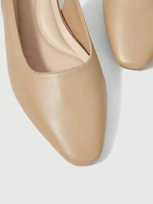 女士尖头扣环休闲一脚蹬凉鞋 - 藕粉色 - 查看 7