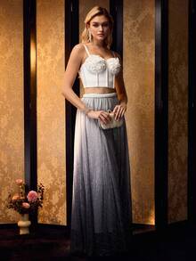 MOTF PREMIUM OMBRE PLISSE FLOWY SKIRT - Blue - View 7