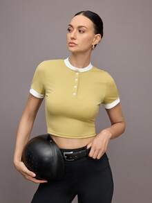Activina 马术服，短袖高尔夫上衣女式 Polo 衫 - 黃色 - 查看 5