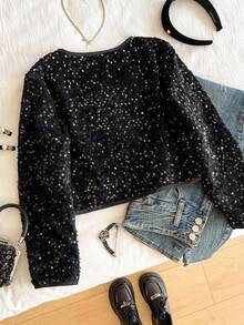 Sparklyn Tween Girls Fashionable 2-Piece Set With Bow & Button Detail Jacket, Cute & Elegant Style Fall Winter