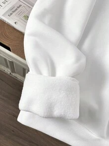 Daypath Men's Oversized Loose Fit Thick Hoodie, White - White - View 4