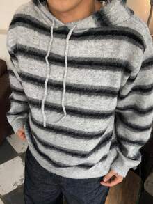DAZY Áo len trùm đầu kẻ sọc cho nam, nhiều màu, mùa thu, dành cho mùa thu - Nhiều màu - Xem 3