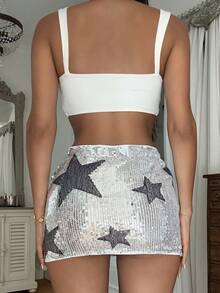 Ronhire Star Pattern Sequin Skirt
