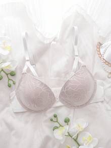 DelicateAllure Women's Floral Lace Fashionable & Comfortable Bra Bras For Women Lace Bra Push Up Bra  Cozy And Elegant Details