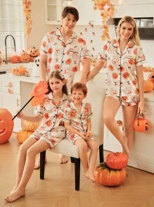 适合大女孩的可爱兔子和南瓜万圣节睡衣 - 彩色 - 查看 7