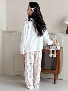 Dazy Kids 青少年女孩休闲家居服睡衣，秋季 - 白色 - 查看 6