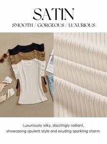 Chiquease Women's Solid Color Crew Neck Cap Sleeve T-Shirt, Summer - Multicolor - View 1