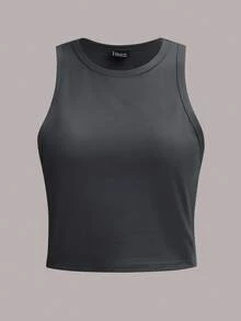SHEIN Essnce 4 件套女士圆领纯色休闲百搭吊带背心，适合秋夏季 - 彩色 - 查看 8