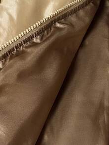 SHEIN 女婴可爱保暖连帽棉衣，百搭秋冬装 - 卡其色 - 查看 6