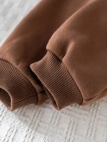 Cozy Pixies 3 件套男婴/女婴字母印花柔软针织连帽长袖运动衫、松紧腰运动裤和无袖羊毛背心套装 - 彩色 - 查看 10