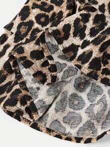 SHEIN Young Girl Chiffon Leopard Print Casual Skirt Fall Winter