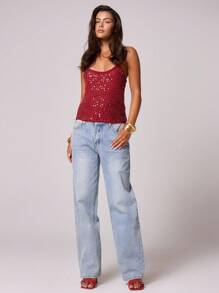 MUSERA Strappy Sequin Spaghetti Strap Top Spring, Summer, Ibiza, Y2k, Cool Girl, Festival, Rave, Vacation, Club, Cute Fall Christmas Sparkly Thanksgiving Chic