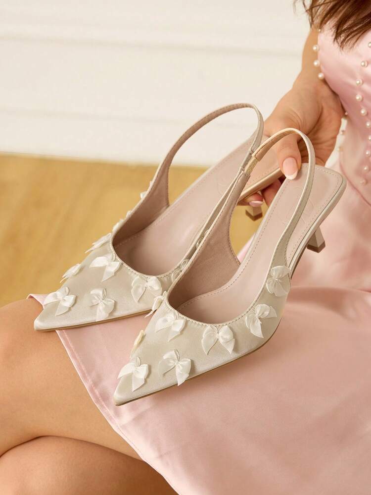 CUCCOO HITCHD Women's Pointed Toe Bowknot Low Vamp Stiletto Heel Backless Ankle Strap High Heel Sandals, Sexy Red High Heels