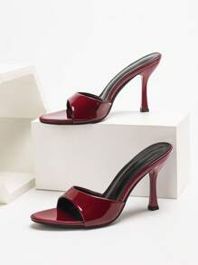 CUCCOO SZL Women's Fashionable Elegant Solid Color Round Toe Stiletto High Heel Sandals