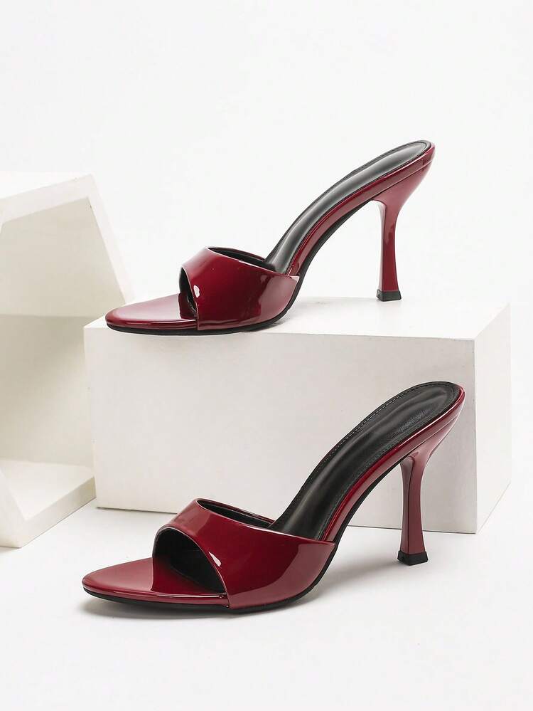 CUCCOO SZL Women's Fashionable Elegant Solid Color Round Toe Stiletto High Heel Sandals For Christmas Spring Shoes Prom Heels
