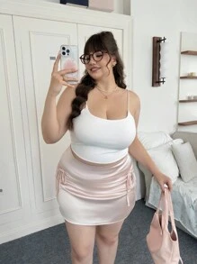 CovetEZ Plus Size Women Solid Color Slim Fit Casual Versatile Camisole