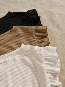 Chiquease Women's Solid Color Crew Neck Cap Sleeve T-Shirt, Summer - Multicolor - View 5