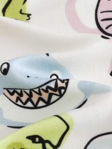 Cozy Pixies 男婴卡通动物印花针织柔软圆领长袖上衣和松紧腰长裤两件套舒适睡衣套装 - 彩色 - 查看 6