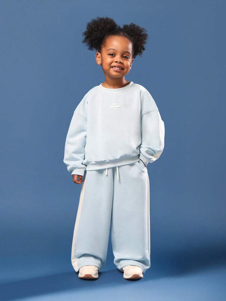 Oversized Brooklyn Sweatshirt With Wide Leg Pants Set