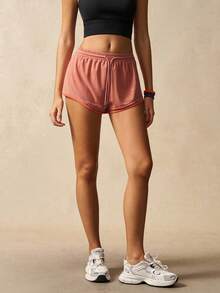 VARSITIE Damen Lässig Shorts mit Kordelzug in der Taille, lose und vielseitig einsetzbar, Sport Shorts für Damen, bequeme Sport Shorts