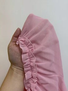 Flirla Vestido de manga abullonada con cuello en V, cintura con lazo y volantes, hasta la rodilla, talla grande. Elegante, vintage y lindo para vacaciones, citas y fiestas