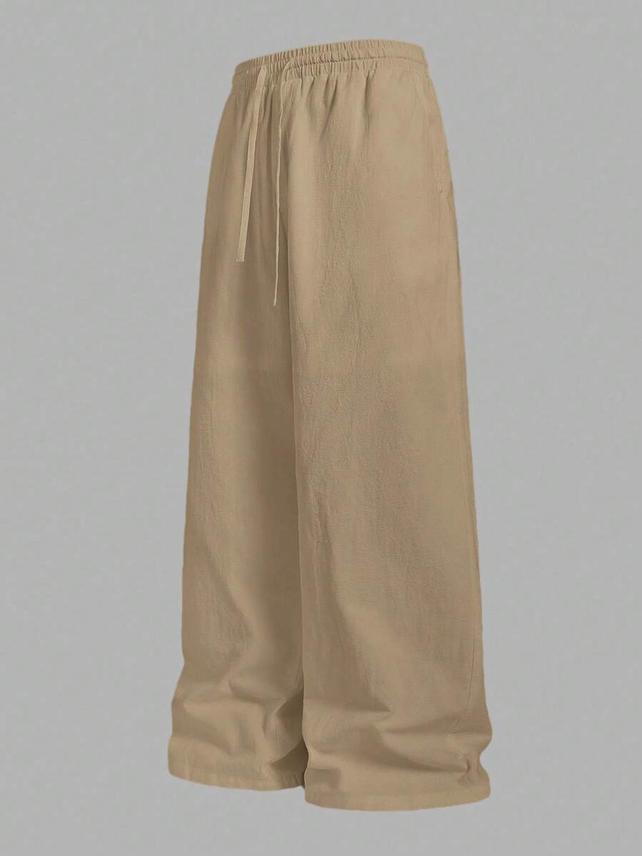 EASEVO Plus Size Men's Slim Fit Loose Long Pants, For Fall - Camel - View 1