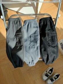 SHEIN 男婴休闲舒适学院风三件套长裤套装，实用百搭，柔软舒适，适合日常穿着、上学、户外活动、运动，春秋季时尚百搭。 - 彩色 - 查看 7