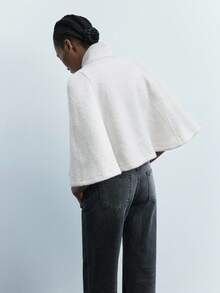 Maija 女式休闲简约前扣立领夹克，秋季 - 白色 - 查看 6