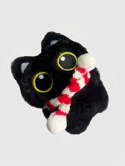 Kawaii Accessoire de sac charm porte-clés poupée de chat noir créative