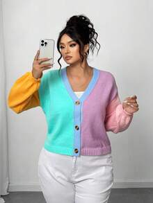 Elenzga Halloween Plus Size Cardigans Winter Fall Autumn - Multicolor - View 3