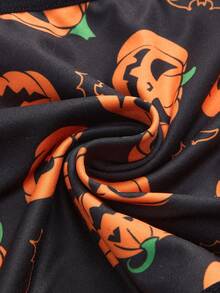 ROMWE Kawaii 1pc Women Halloween Pumpkin & Bat Graphic Panties