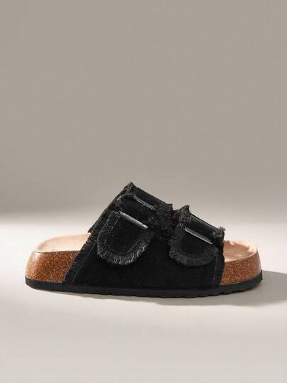 Solecia 女士搭扣设计休闲日常厚底拖鞋