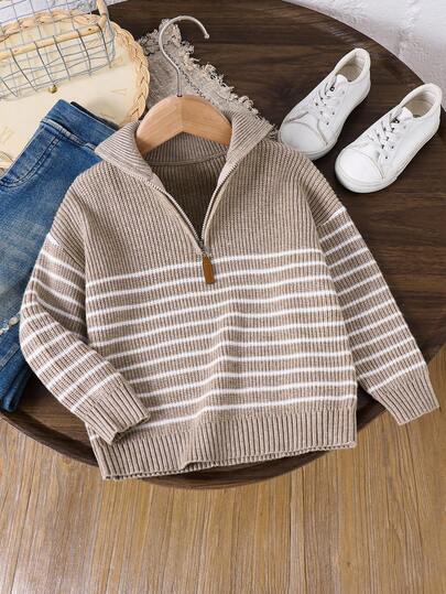 1pc Young Boys' Casual College Style Soft & Comfortable Versatile Thick Turtleneck Pullover Sweater, Suitable For Daily Wear, School, Outings, Sports, Autumn/Winter Fall