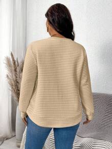 EMERY ROSE Sudadera con estampado de eslogan "Dios me tiene" de tela de gofre para otoño, invierno y Halloween, sudadera cristiana "Dios me tiene", sudadera de talla grande cómoda para otoño - Multicolor - Ver 2