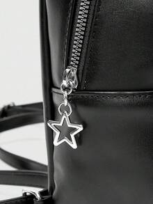 ROMWE 1pc Vintage Dark Gothic Embroidered Bat Backpack, Halloween - Black - View 4