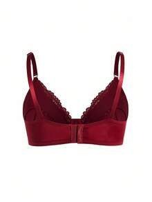 Moonlight&Mama Clip Closure Nursing Bra With Underwire, Lace Splice, Convenient For Breastfeeding, Plus Size Maternity Bra, Lift - Burgundy - View 2
